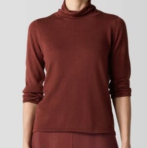 Eileen Fisher Rich Brown Turtleneck Sweater
